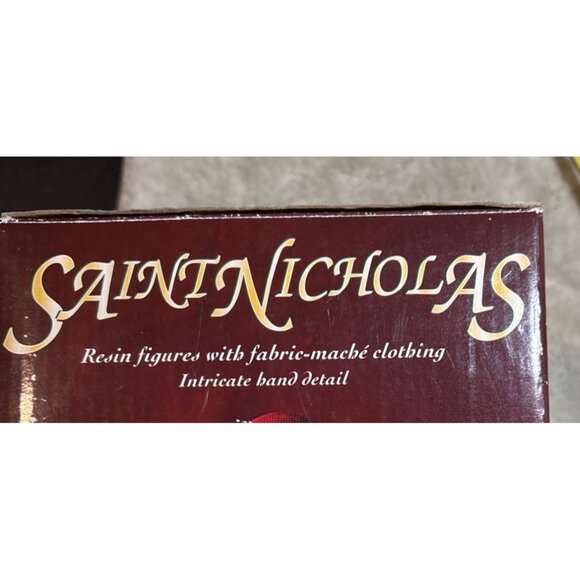 Handcrafted Saint Nicholas Figurine With Child Resin & Fabric Mache Clothing - Picture 9 of 10